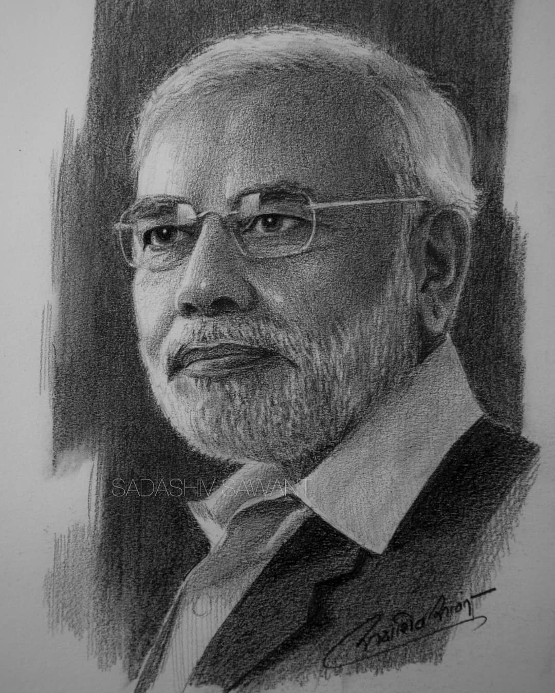 File:Portrait of Narendra Modi (Prime Minister of India) - Art by Sachin  Jha 20190524 162138.jpg - Wikimedia Commons