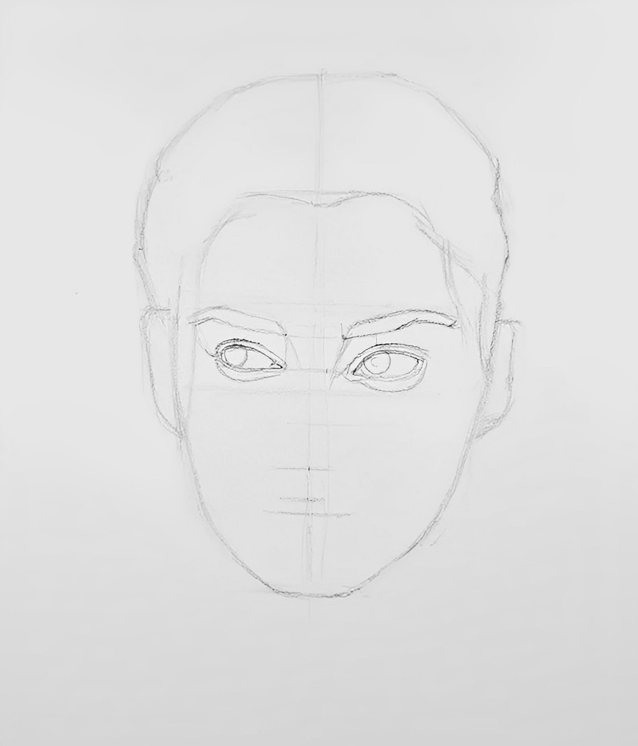 Structure of free hand portrait